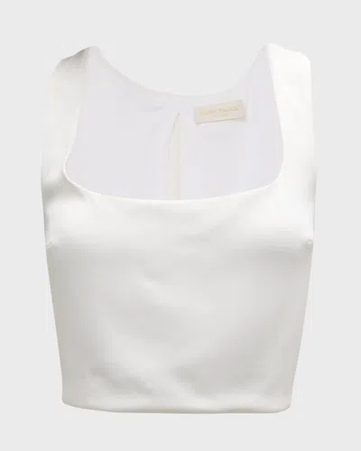 Ramy Brook Prinsley Square Neck Crop Tank In Ivory