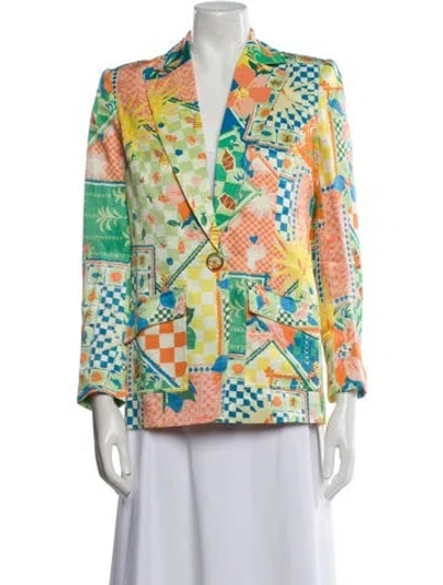 Pre-owned Ramy Brook Printed Blazer In Multi