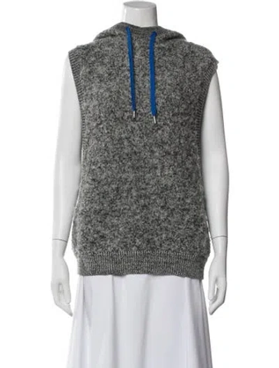 Pre-owned Ramy Brook Printed Crew Neck Sweater In White