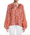 RAMY BROOK PRINTED DAILY TOP IN ZINNIA ORANGE