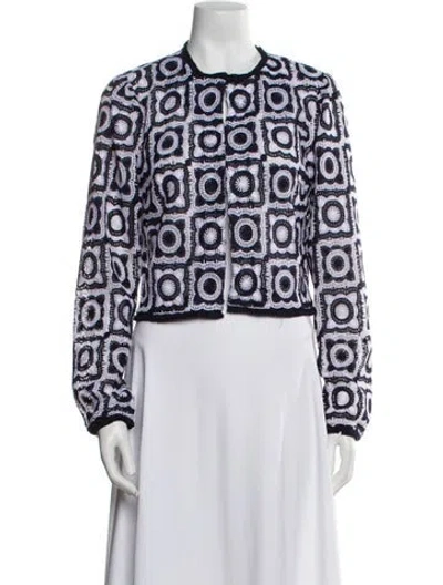 Pre-owned Ramy Brook Printed Evening Jacket W/ Tags In Blue