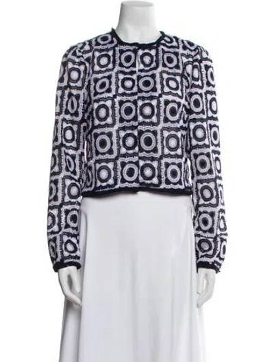 Pre-owned Ramy Brook Printed Evening Jacket W/ Tags In Blue