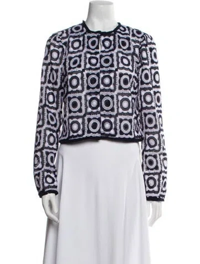 Pre-owned Ramy Brook Printed Evening Jacket W/ Tags In Blue