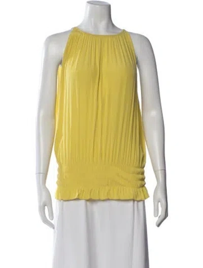 Pre-owned Ramy Brook Printed Halterneck Blouse In Green