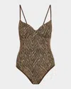 Ramy Brook Printed Jayda One-piece Swimsuit In Brown