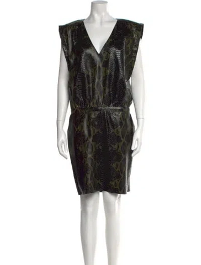 Pre-owned Ramy Brook Printed Knee-length Dress In Black