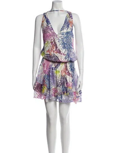 Pre-owned Ramy Brook Printed Knee-length Dress In Blue