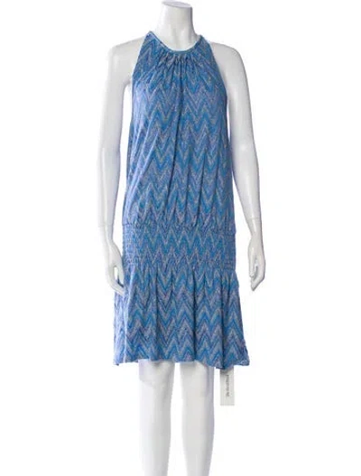 Pre-owned Ramy Brook Printed Knee-length Dress In Blue