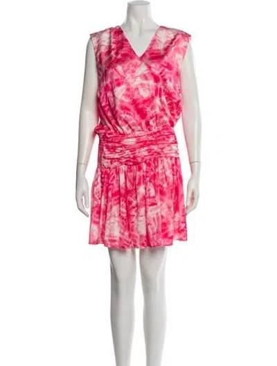 Pre-owned Ramy Brook Printed Knee-length Dress In Pink