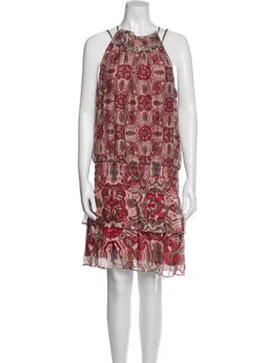 Pre-owned Ramy Brook Printed Knee-length Dress In Red