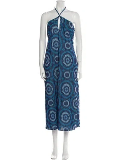 Pre-owned Ramy Brook Printed Knee-length Dress W/ Tags In Blue