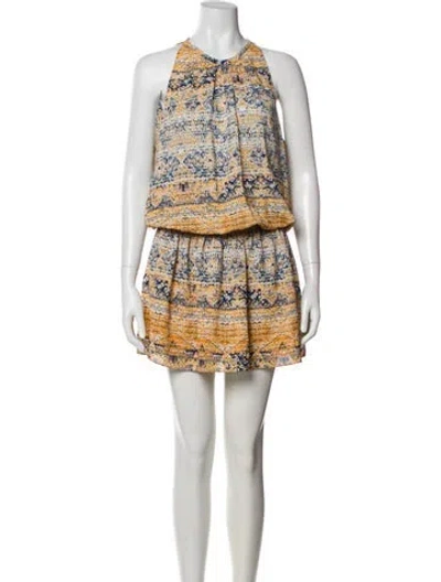 Pre-owned Ramy Brook Printed Knee-length Dress In Yellow