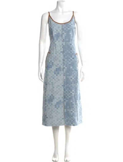 Pre-owned Ramy Brook Printed Long Dress In Blue