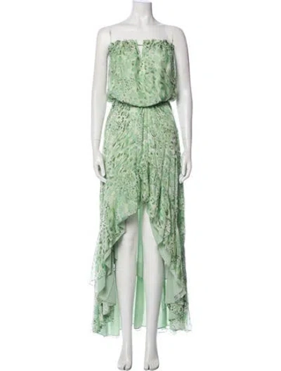 Pre-owned Ramy Brook Printed Long Dress In Green
