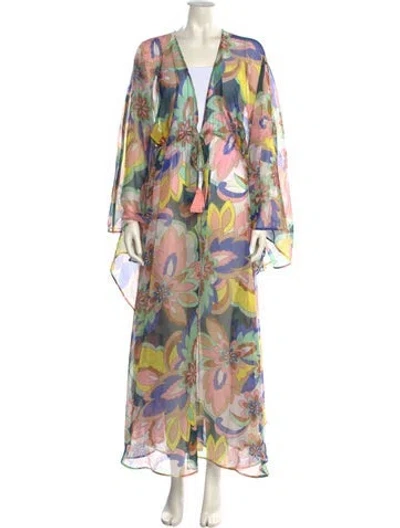 Pre-owned Ramy Brook Printed Long Dress In Green