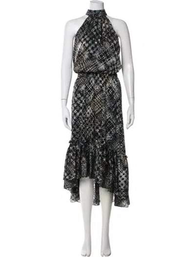 Pre-owned Ramy Brook Printed Long Dress In Green