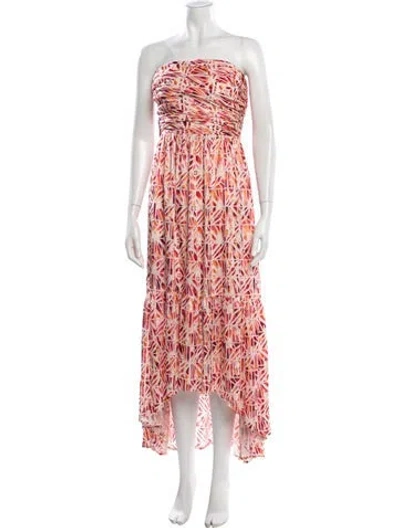 Pre-owned Ramy Brook Printed Long Dress In Pink