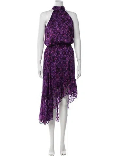 Pre-owned Ramy Brook Printed Long Dress In Purple