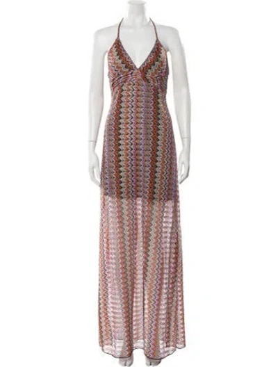 Pre-owned Ramy Brook Printed Long Dress W/ Tags In Black