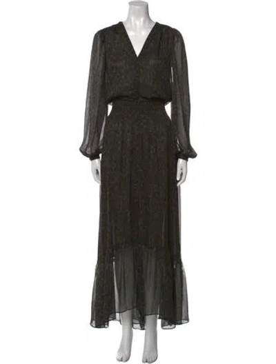 Pre-owned Ramy Brook Printed Long Dress W/ Tags In Green