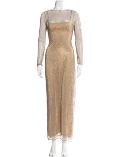 Pre-owned Ramy Brook Printed Long Dress W/ Tags In Neutral