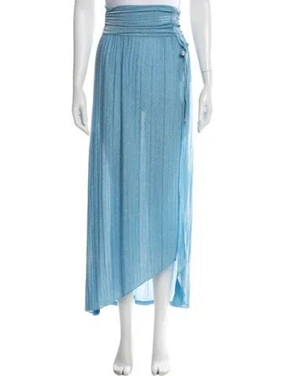 Pre-owned Ramy Brook Printed Long Skirt W/ Tags In Blue
