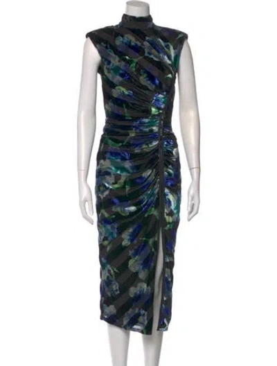 Pre-owned Ramy Brook Printed Midi Length Dress In Black