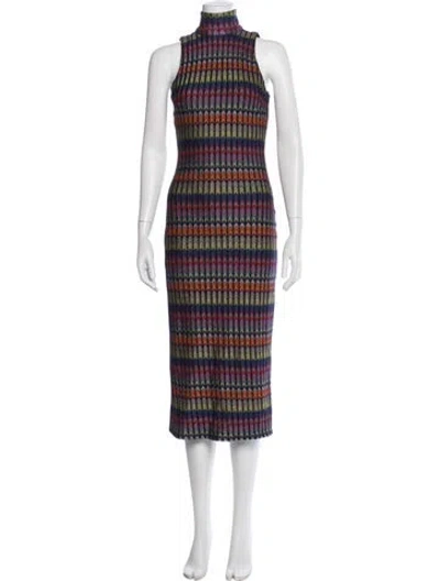 Pre-owned Ramy Brook Printed Midi Length Dress In Black