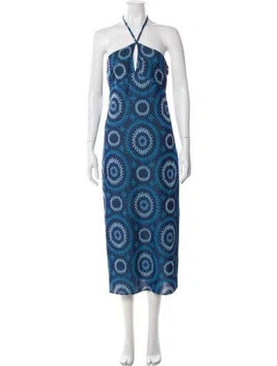 Pre-owned Ramy Brook Printed Midi Length Dress In Blue