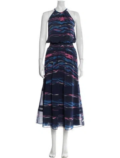 Pre-owned Ramy Brook Printed Midi Length Dress In Blue