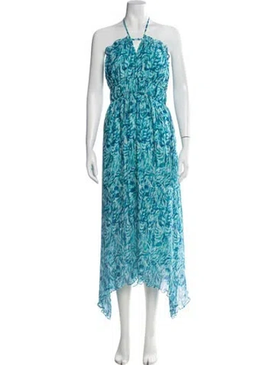 Pre-owned Ramy Brook Printed Midi Length Dress In Blue
