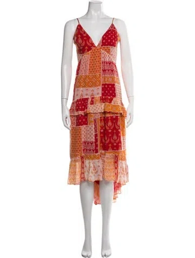 Pre-owned Ramy Brook Printed Midi Length Dress In Multicolor