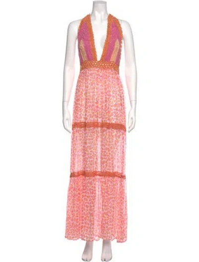 Pre-owned Ramy Brook Printed Midi Length Dress In Pink