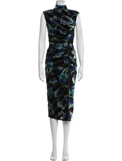 Pre-owned Ramy Brook Printed Midi Length Dress W/ Tags In Blue