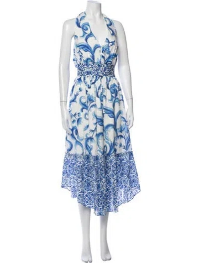 Pre-owned Ramy Brook Printed Midi Length Dress In White