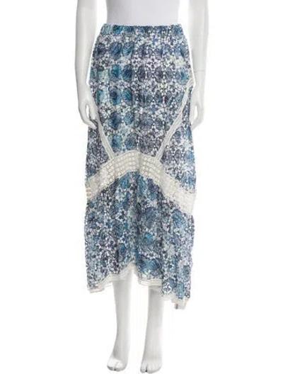 Pre-owned Ramy Brook Printed Midi Length Skirt In Blue