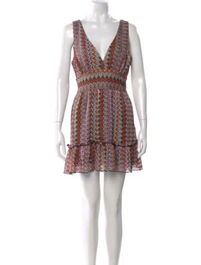 Pre-owned Ramy Brook Printed Mini Dress In Black