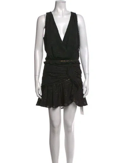 Pre-owned Ramy Brook Printed Mini Dress In Black/gold