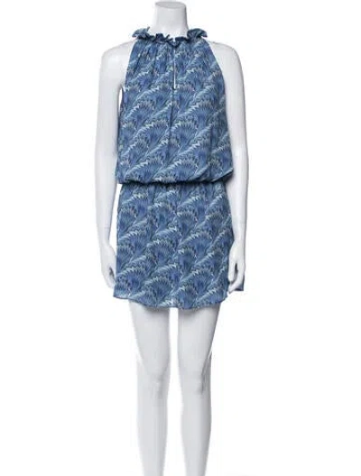 Pre-owned Ramy Brook Printed Mini Dress In Blue