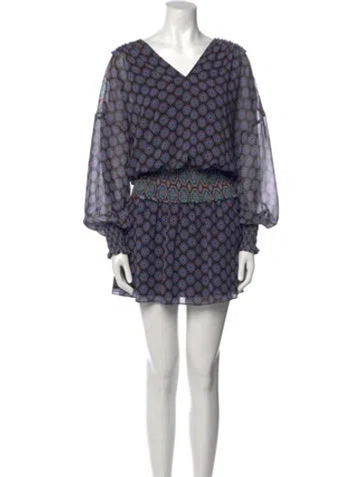 Pre-owned Ramy Brook Printed Mini Dress In Blue