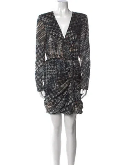 Pre-owned Ramy Brook Printed Mini Dress In Blue