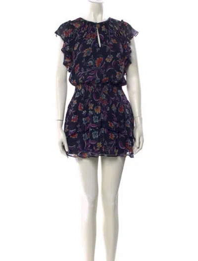 Pre-owned Ramy Brook Printed Mini Dress In Blue