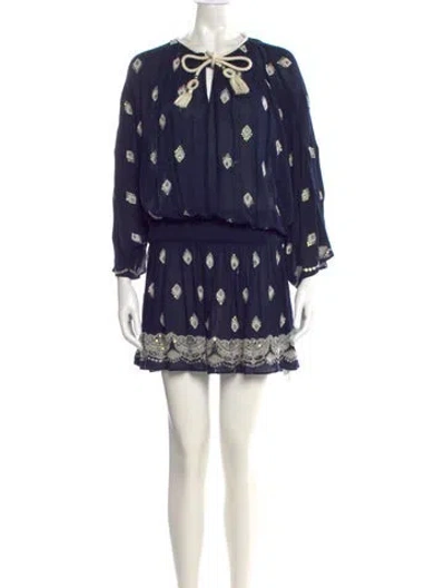 Pre-owned Ramy Brook Printed Mini Dress In Blue