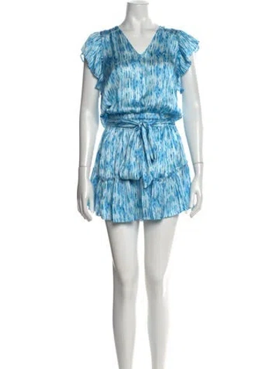Pre-owned Ramy Brook Printed Mini Dress In Blue