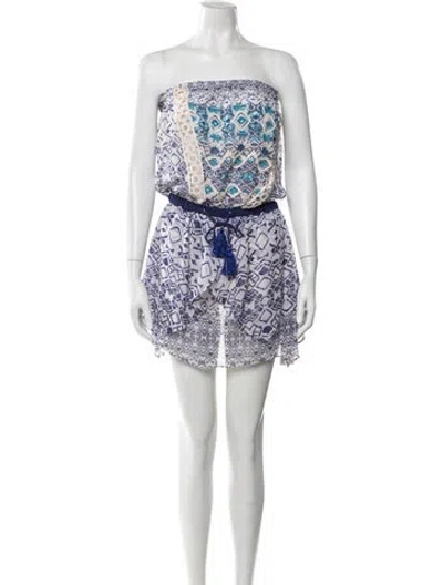 Pre-owned Ramy Brook Printed Mini Dress In Blue