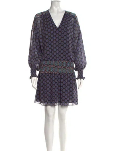 Pre-owned Ramy Brook Printed Mini Dress In Blue