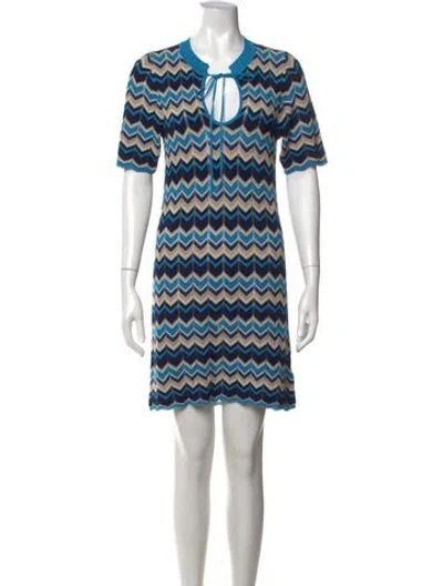 Pre-owned Ramy Brook Printed Mini Dress In Blue
