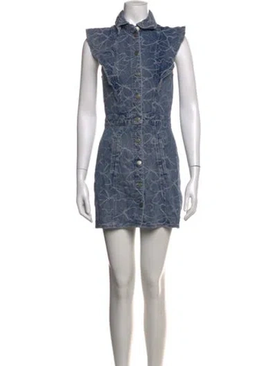 Pre-owned Ramy Brook Printed Mini Dress In Blue