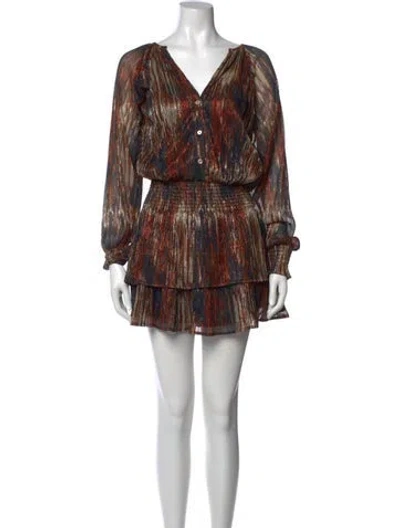Pre-owned Ramy Brook Printed Mini Dress In Gold