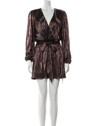Pre-owned Ramy Brook Printed Mini Dress In Gold